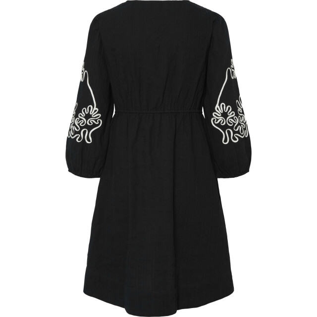 Y.A.S Yasgigga 3/4 dress black/white emb 26036900-190939001 large