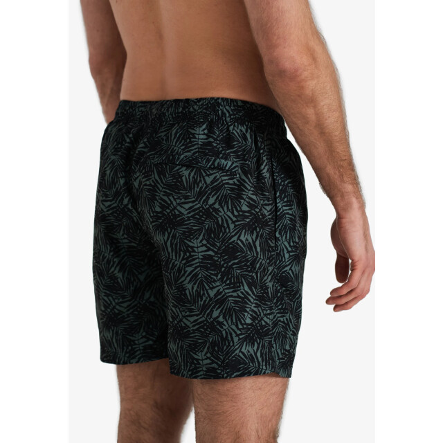 Happy Shorts Heren zwemshort palmbladeren zwart/jungle groen print HS-SW-1146 large