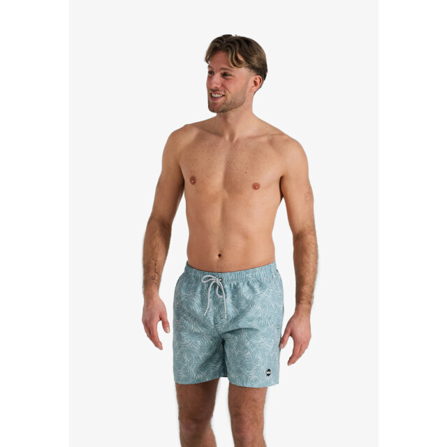 Happy Shorts Heren zwemshort palmbladeren blauwgrijs print HS-SW-1149 large