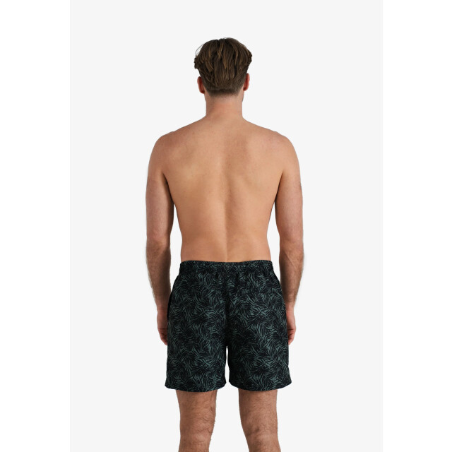 Happy Shorts Heren zwemshort palmbladeren zwart/jungle groen print HS-SW-1146 large