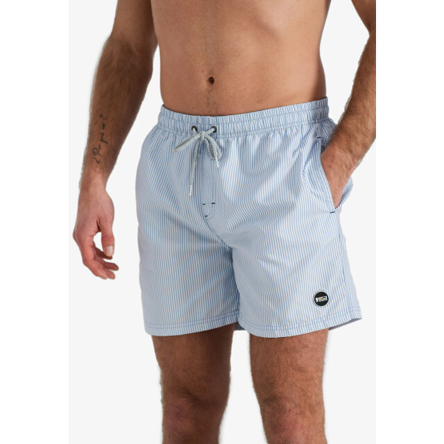 Happy Shorts Heren zwemshort lichtblauw/wit gestreept HS-SW-1148 large