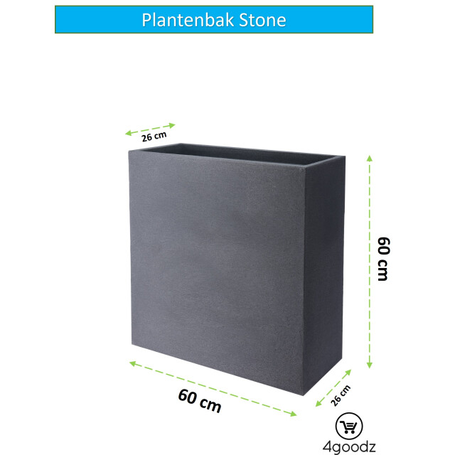 4gardenz ® stone rechthoekige plantenbak voor buiten 60x60x26cm 3047521 large