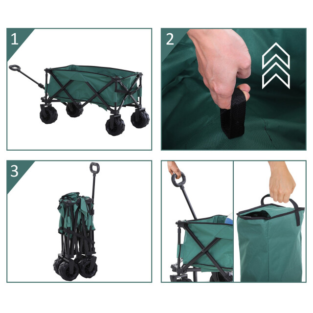 4goodz Outsunny opvouwbare bolderkar strand handwagen 360° tuinwagen 3173671 large