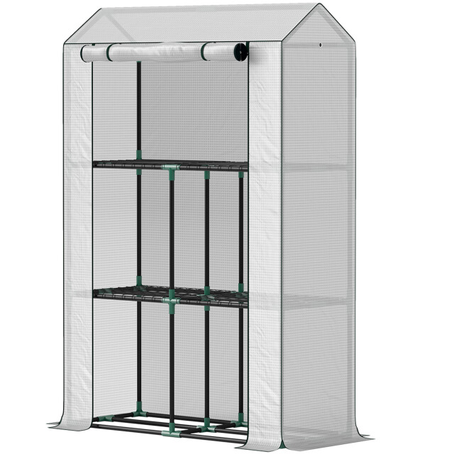 4goodz Outsunny kweekkas met planken en roldeur wintervaste foliekas 3173664 large