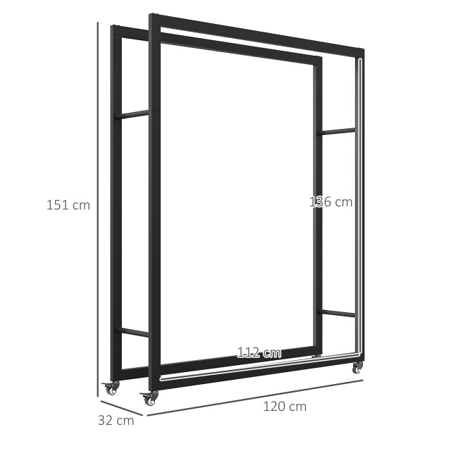 4goodz Outsunny houtopslag 120 cm houtrek met wielen - 3173646 large