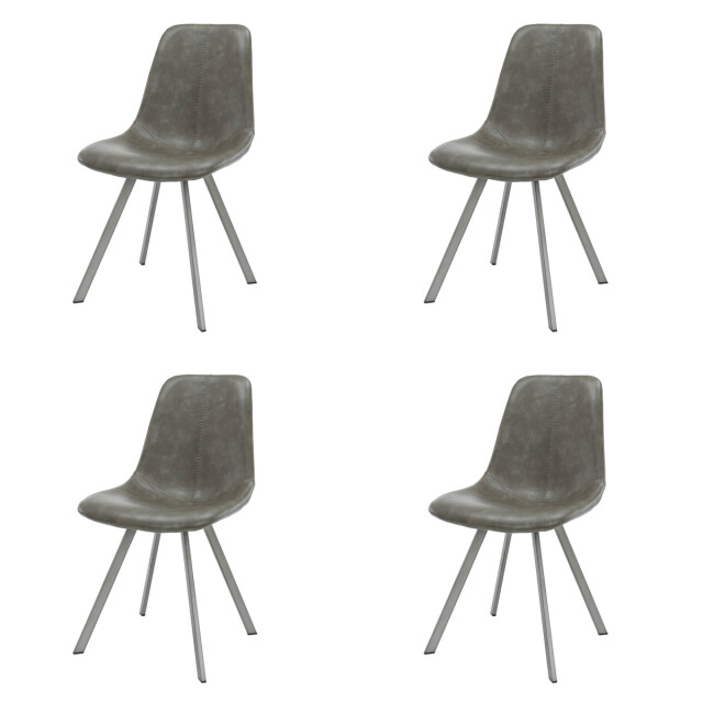 Hoyz Hoyz stoel zig-zag patroon - pu leder 4 stuks 2061690 large