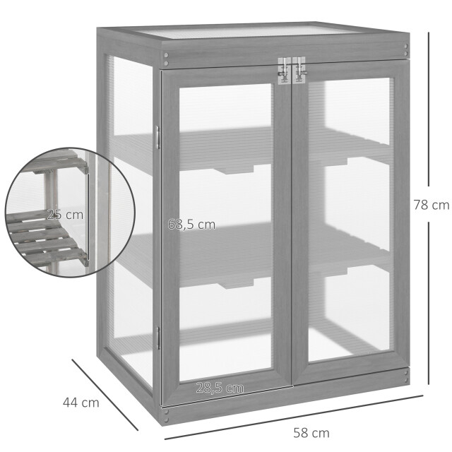 4goodz Outsunny 3-laags kweekkas tuinkas met 2 deuren van hout 3173658 large