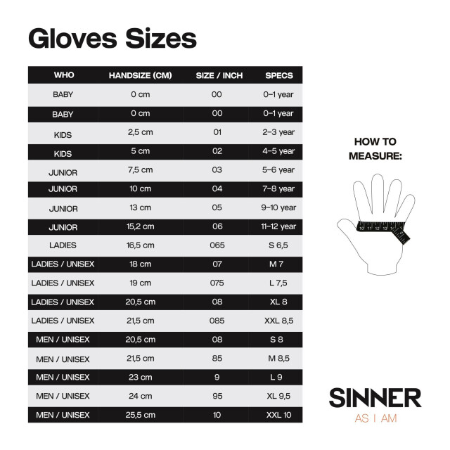 Sinner shames fleece glove ov ws handschoen black/black/white 070381_999-9 large