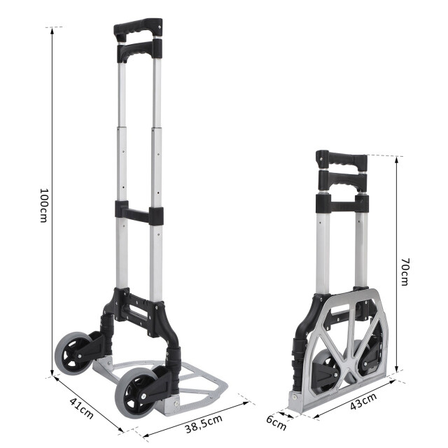 4goodz Inklapbare aluminium steekwagen 70 kg 3173690 large