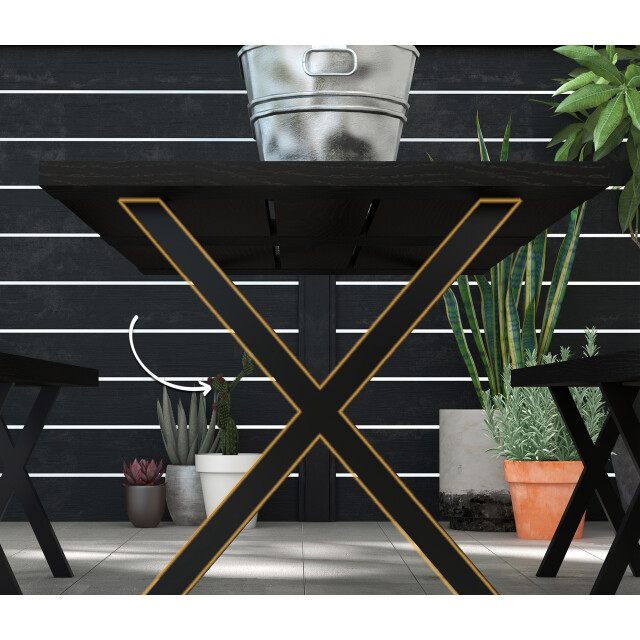 4goodz Tuintafelset voor 4 personen aluminium houtlook 3173697 large