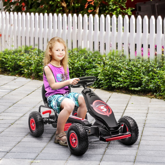 4goodz Homcom skelter met verstelbare stoel, 5-12 jaar +zwart 3173637 large