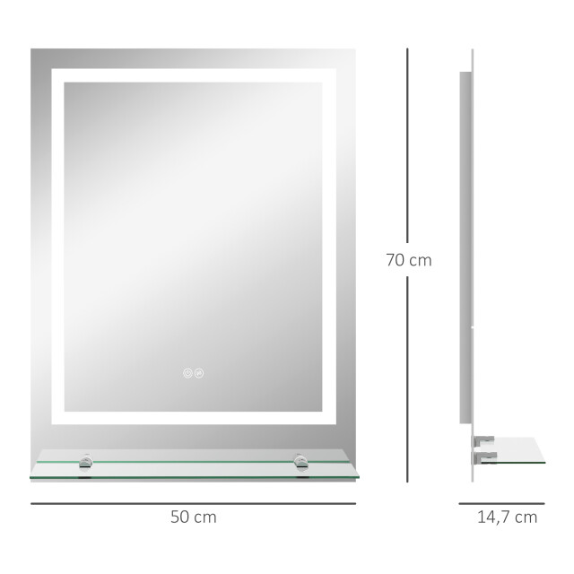 4goodz Kleankin badkamerspiegel 50x70 cm met verlichting en planchet 3173698 large