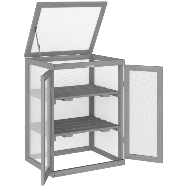 4goodz Outsunny 3-laags kweekkas tuinkas met 2 deuren van hout 3173658 large
