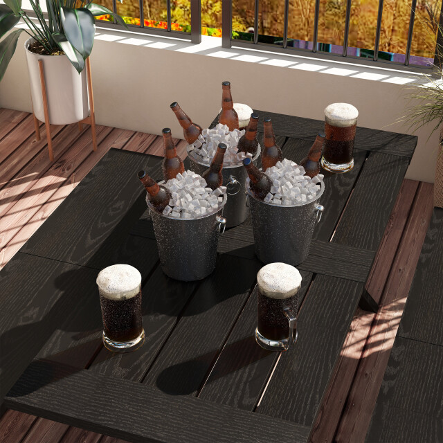 4goodz Tuintafelset voor 4 personen aluminium houtlook 3173697 large