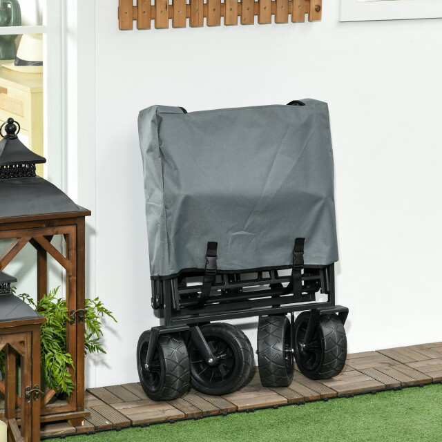 4goodz Outsunny opvouwbare bolderkar met koeltas, strandwagen tot 100 kg 3173677 large