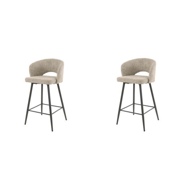 Hoyz barstoel boucle salon 2 stuks boucle zandkleur 2834804 large