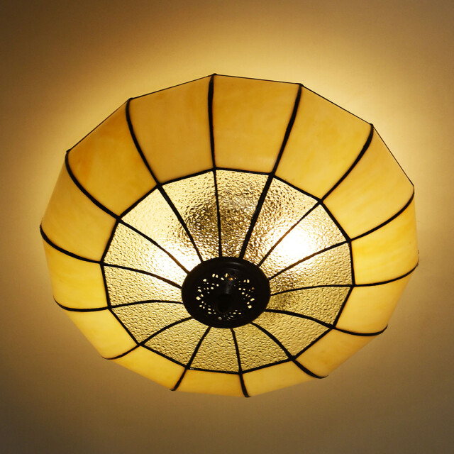 LumiLamp Plafondlamp tiffany Ø 46x25 cm metaal glas plafonniere 1088634 large