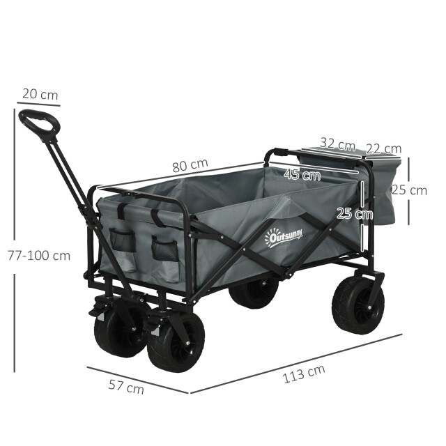 4goodz Outsunny opvouwbare bolderkar met koeltas, strandwagen tot 100 kg 3173677 large