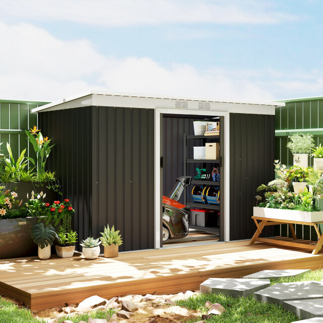 4goodz Outsunny gereedschapsschuur met schuifdeur 130x277x173 cm 3173694 large