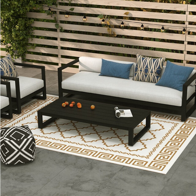 4goodz Waterbestendig buitenkleed met draagtas 182x274 cm /crème 3173686 large