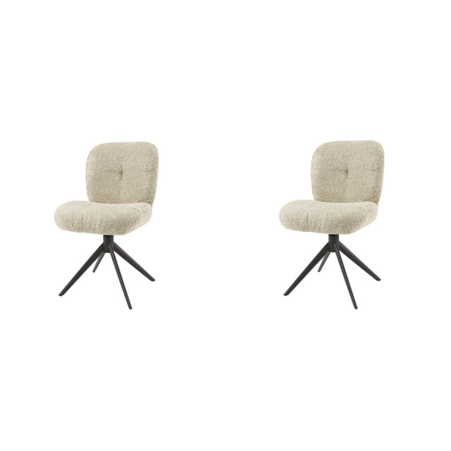 Hoyz stoel comfort draaibaar. 2 stuks boucle zandkleur 2877512 large