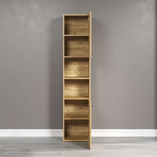 CaliCosy Geribbelde badkamerkolom met 2 deuren en 2 open vakken h186 cm purebliss 3042524 large