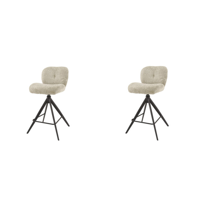 Hoyz barstoel comfort draaibaar boucle zandkleur 2 stuks 2877516 large