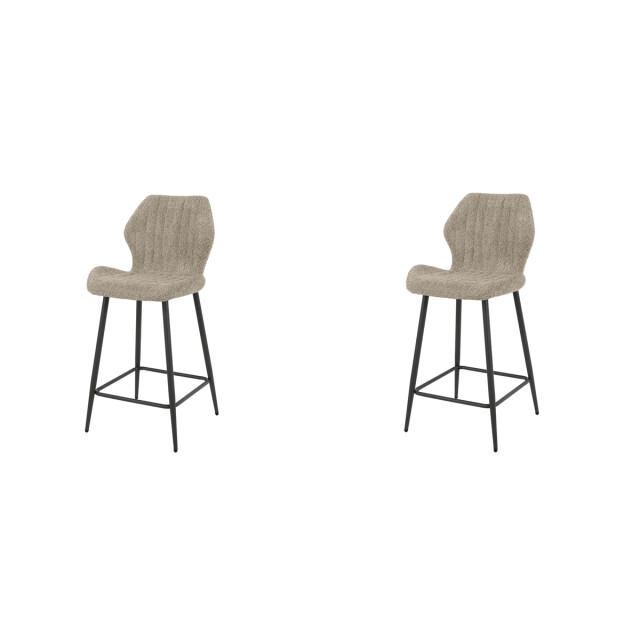 Hoyz barstoel boucle lendesteun 2 stuks boucle zandkleur 2834807 large