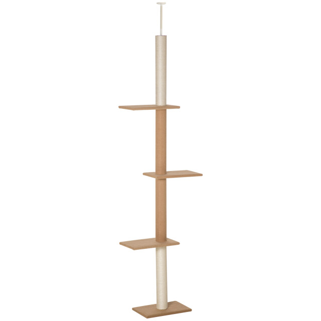 4goodz Pawhut krabpaal plafondhoog 228-260 cm verstelbaar klimboom voor katten 3173654 large