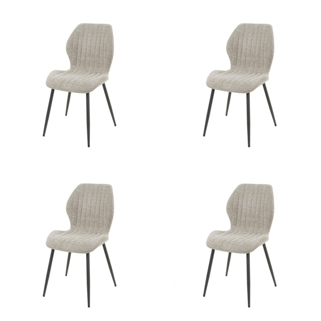Hoyz Hoyz stoel len boucle zandkleur 4 stuks 2596124 large