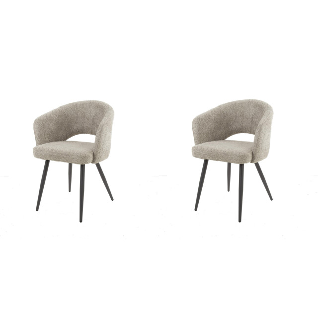 Hoyz Hoyz armstoel salon boucle zandkleur set van 2 2596088 large