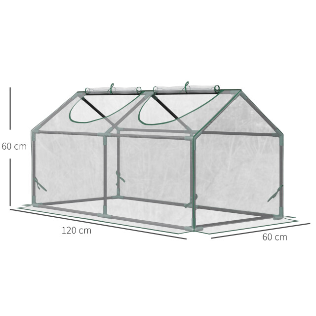 4goodz Outsunny foliekas met venster, pvc kweekkas 120x60x60 cm, 3173655 large