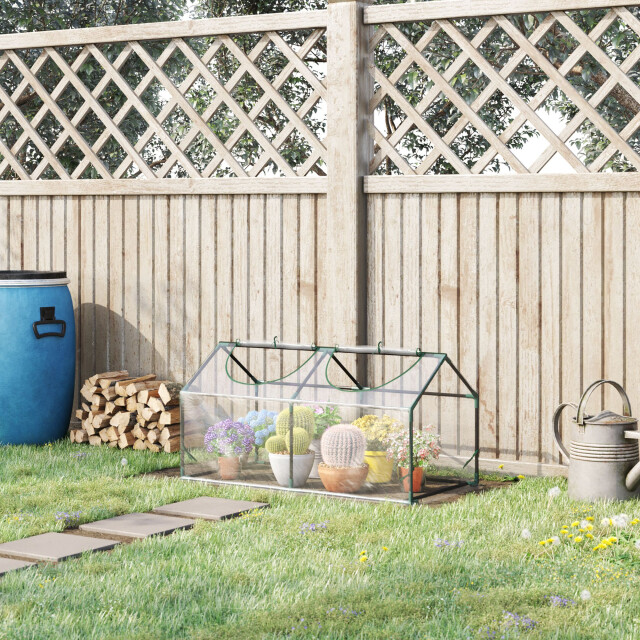4goodz Outsunny foliekas met venster, pvc kweekkas 120x60x60 cm, 3173655 large