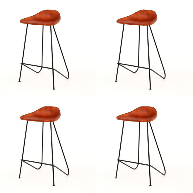 Hoyz Hoyz barstoel vintage - 100% geitenleer 4 stuks 2060999 large