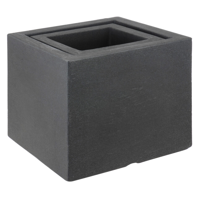 4goodz Plantenbak set stone 2 stuks bloembak binnen en buiten antraciet 3172235 large