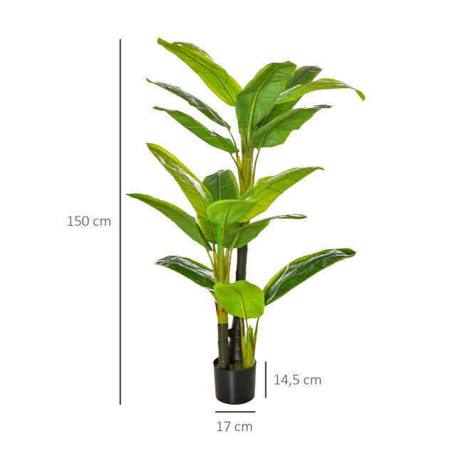 4goodz Homcom kunstplant bananenboom decoratieve kunstplant 150 cm 3173648 large