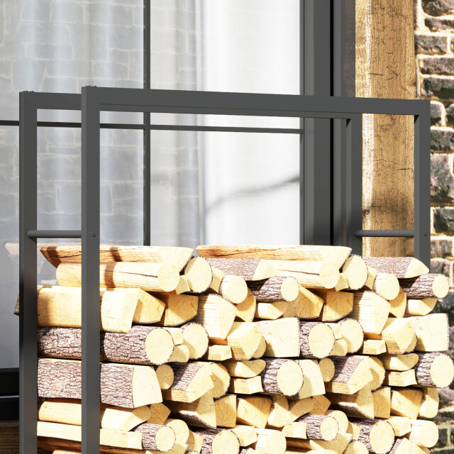 4goodz Outsunny houtopslag 120 cm houtrek met wielen - 3173646 large