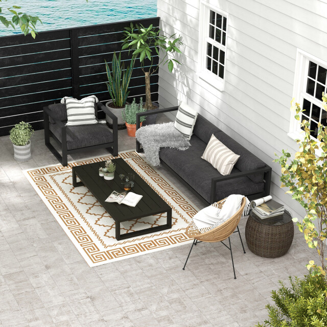 4goodz Waterbestendig buitenkleed met draagtas 182x274 cm /crème 3173686 large