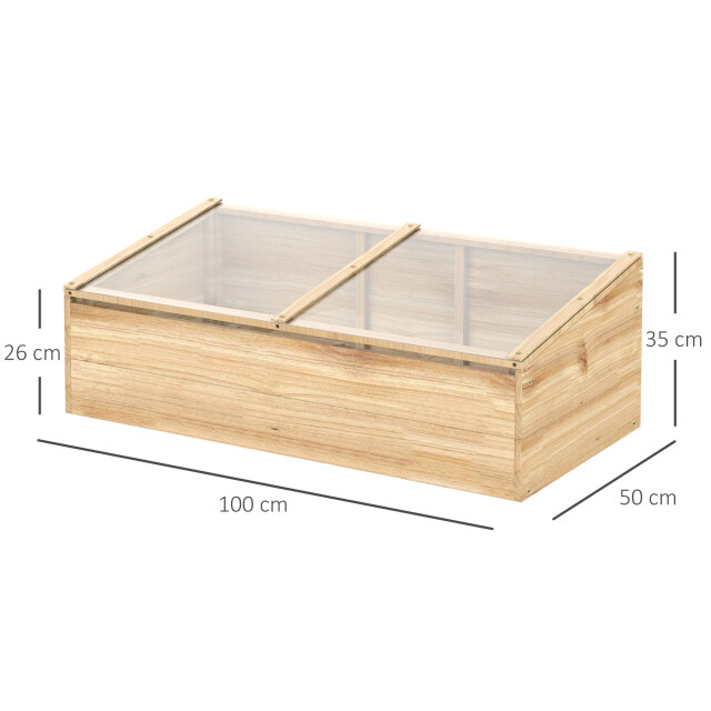 4goodz Houten kweekbak, mini kweekkas 100x50x35 cm massief hout 3173683 large