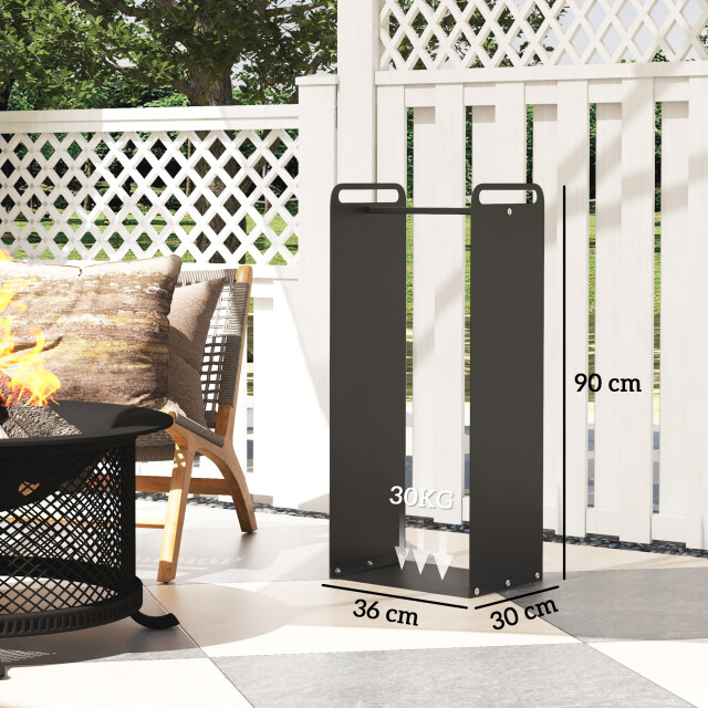4goodz Outsunny haardhoutrek staal 36 x 30 x 90 cm - 3173645 large
