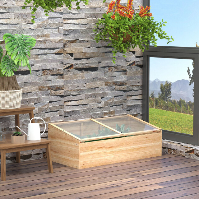 4goodz Houten kweekbak, mini kweekkas 100x50x35 cm massief hout 3173683 large