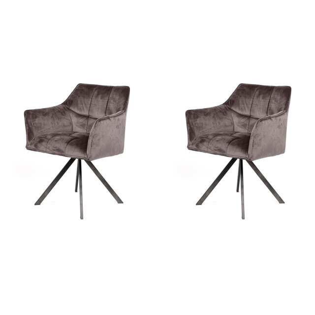 Hoyz Hoyz velvet armstoel antraciet draaibaar 2 stuks 2061032 large