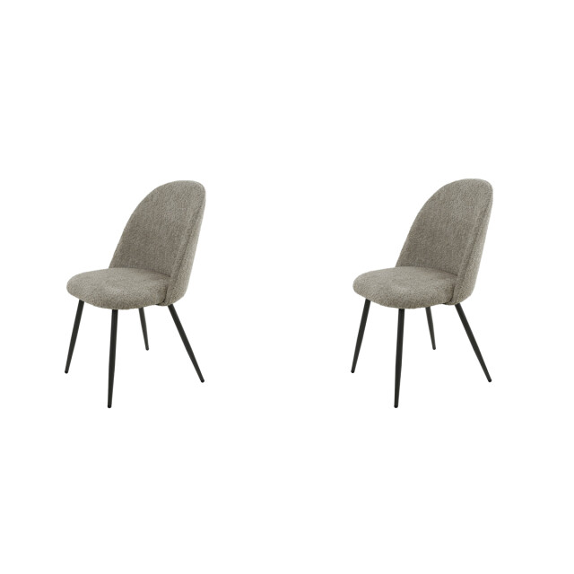 Hoyz stoel boucle ronde rug. 2 stuks boucle zandkleur 2877504 large