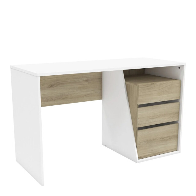 CaliCosy Bureau 3 lades hout en wit decor jefferson 2931882 large