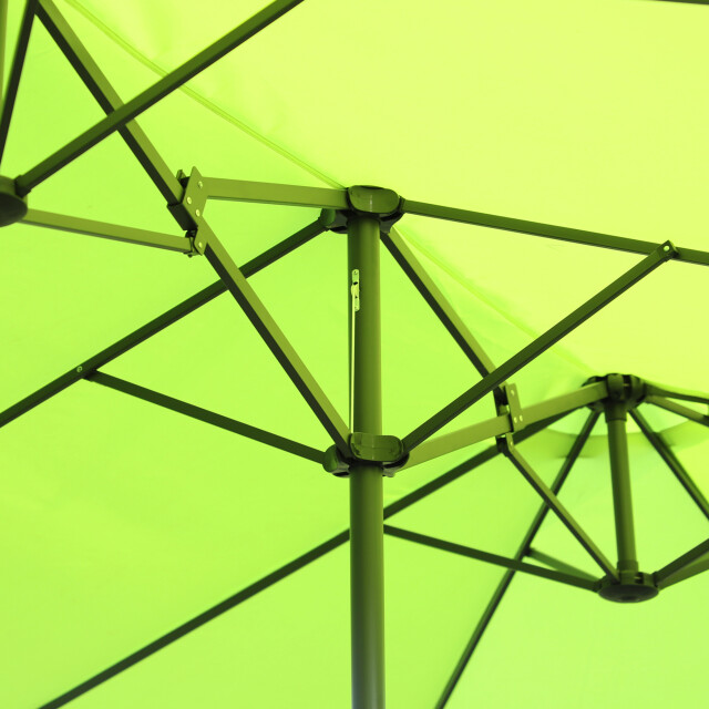 4goodz Outsunny duo-parasol 460x270 cm brede xl parasol lime 3173685 large