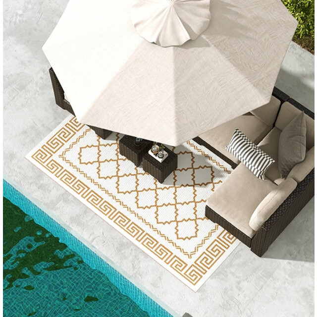 4goodz Waterbestendig buitenkleed met draagtas 182x274 cm /crème 3173686 large