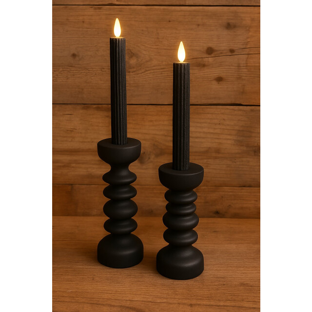 Casa di Elturo Led dinerkaars geribbeld 23 cm - 3d vlam 2 stuks 2799517 large