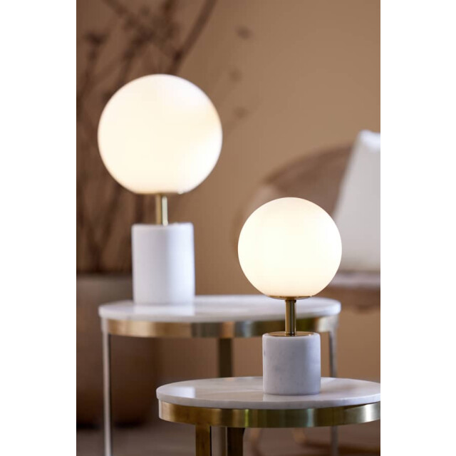 Light & Living Tafellamp antiek brons mat wit glas medina Ø 20 x 35cm 1874126 large