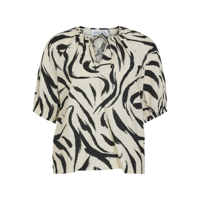 Vila Viclo 24 v-neck top noos ecru dessin 4382.08.0003 large