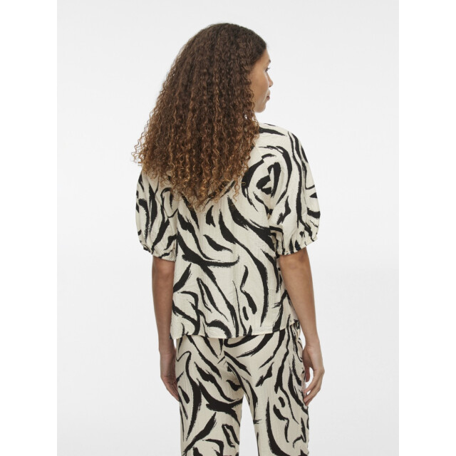 Vila Viclo 24 v-neck top noos ecru dessin 4382.08.0003 large